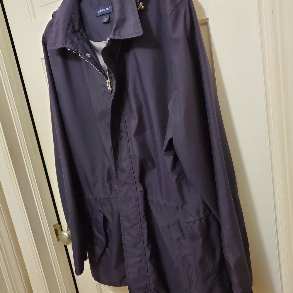 Lands End lightweight navy blue jacket - Suze Large - Picture 2 of 7